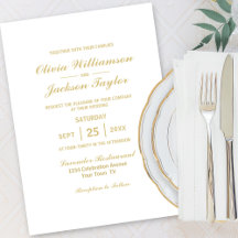 Elegante Boda simple de oro blanco