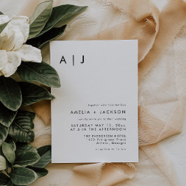 Invitación Elegante Boda simple monograma
