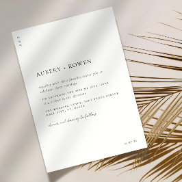 Invitación Elegante Boda simple negro y blanco Minimalista
