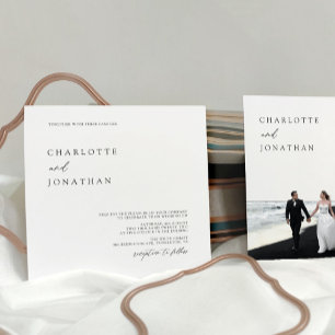 Invitación Elegante Boda simple y moderno de Photo Square