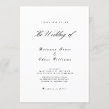 Elegante Boda simple y moderno negro y blanco