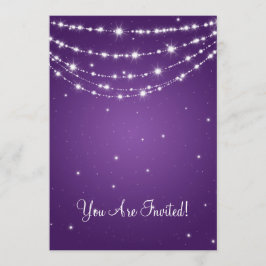 Invitación Elegante Boda Sparkling Chain Purple