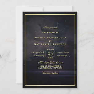 Invitación Elegante Boda Starry Night Sky