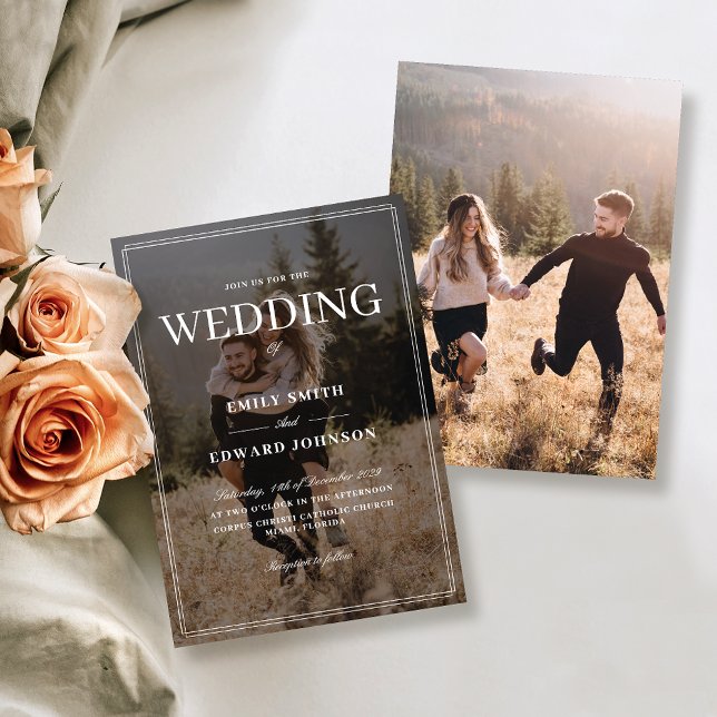 Invitación Elegante Boda superpuesto de fotografía (Subido por el creador)