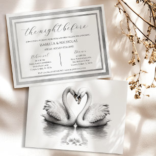 Invitación Elegante Boda Swan Invite a cenar