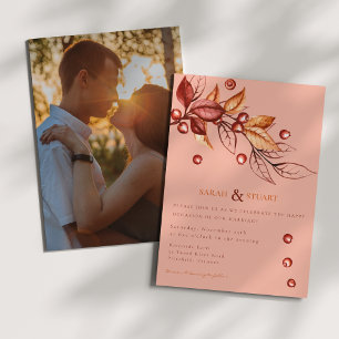 Invitación Elegante Boda Terracotta de tono de Otumn Earth