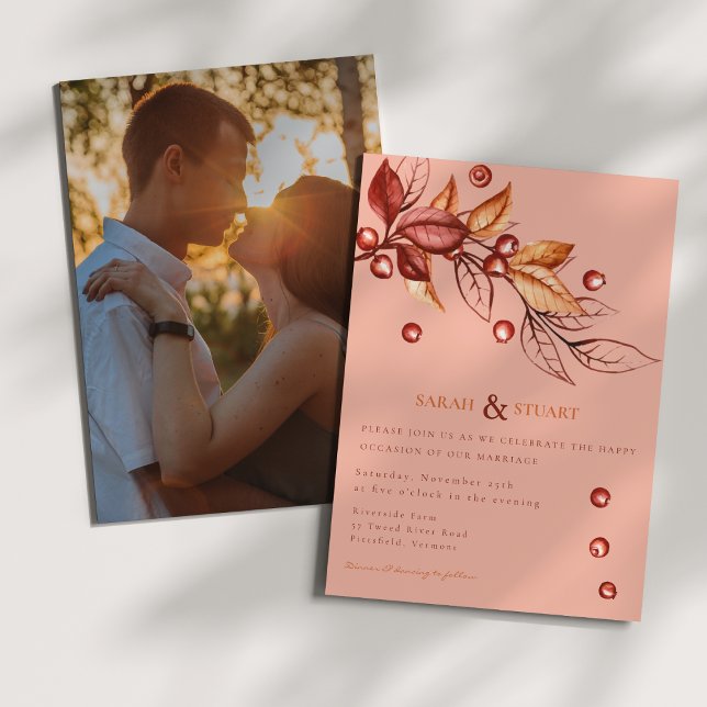 Invitación Elegante Boda Terracotta de tono de Otumn Earth (Subido por el creador)