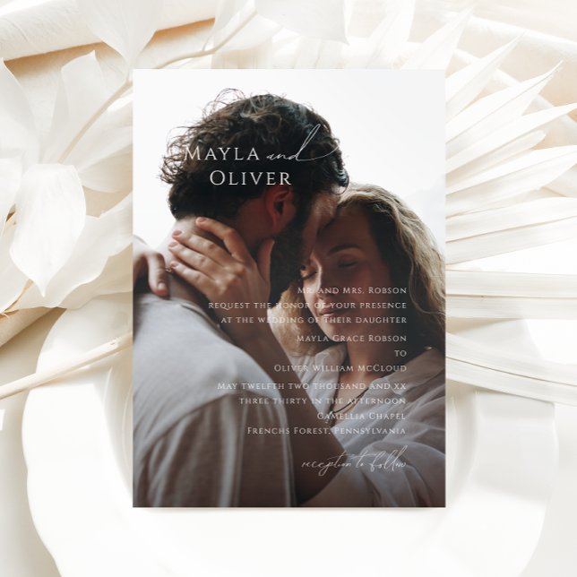 Invitación Elegante Boda tradicional con escritura minimalist (Subido por el creador)