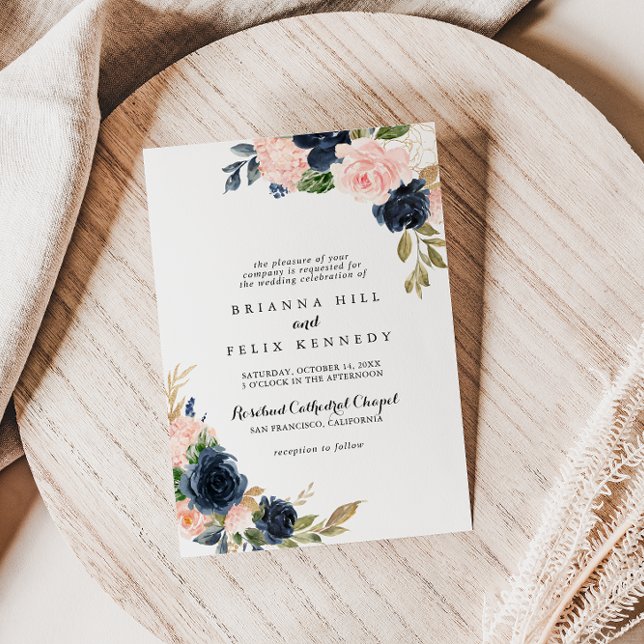 Invitación Elegante Boda tradicional floral de invierno simpl (Subido por el creador)