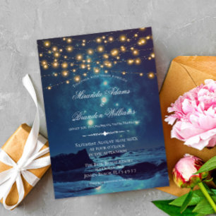 Invitación Elegante Boda Tropical Beach Summer Sunset
