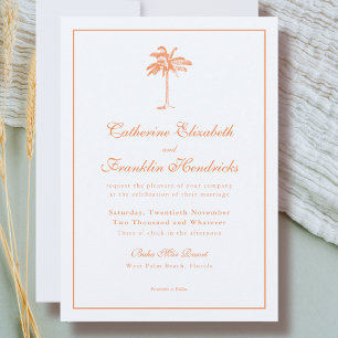 Invitación Elegante Boda Tropical Boho con Palma
