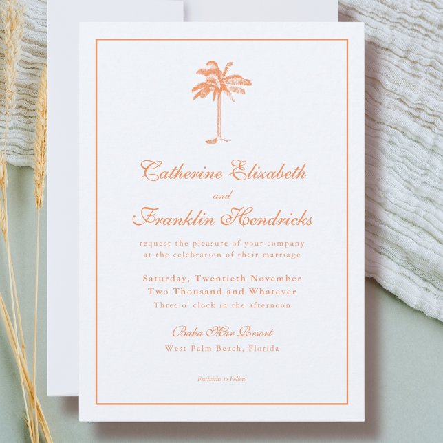 Invitación Elegante Boda Tropical Boho con Palma (Subido por el creador)
