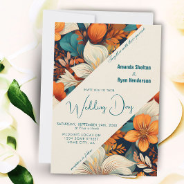 Invitación Elegante Boda tropical floral