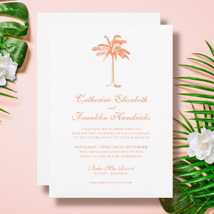 Invitación Elegante Boda Tropical Palm Tree