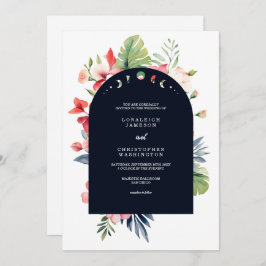 Invitación Elegante Boda tropical romántico arca floral