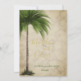 Invitación Elegante Boda trópico moderno con estilo Palm Tree