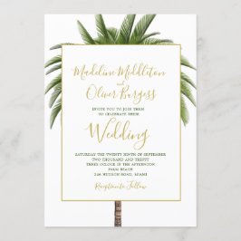 Invitación Elegante Boda trópico moderno con estilo Palm Tree