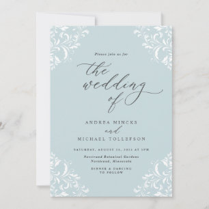 Invitación Elegante Boda Turquesa Claro Aguamarina Menta
