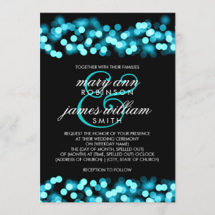 Invitación Elegante Boda Turquesa Hollywood Glam