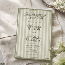 Elegante Boda Verde a Rayas Vintage
