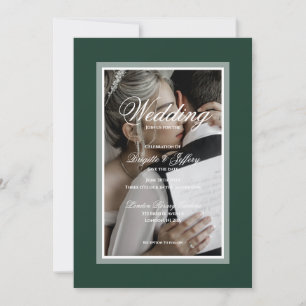 Invitación Elegante boda verde esmeralda salva la fecha