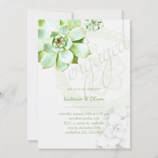 Invitación Elegante Boda verde exitoso compromiso