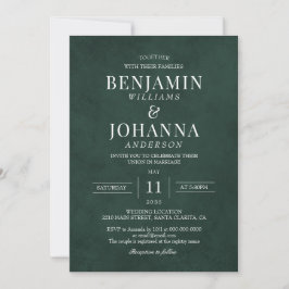 Invitación Elegante Boda Verde Forestal