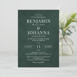 Invitación Elegante Boda Verde Forestal