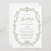 Elegante Boda Verde Ornate Ornate Floral Sage