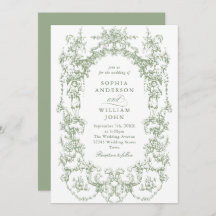 Elegante Boda Verde Ornate Ornate Floral Sage