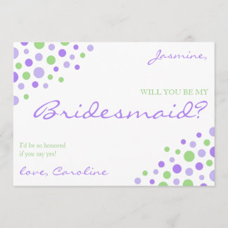 Invitación Elegante Boda verde púrpura ser mi dama de honor