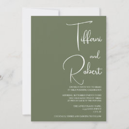 Invitación Elegante Boda verde sabio Minimalista