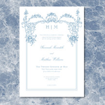 Elegante Boda Victoriana de Chinoiserie en Azul Fr