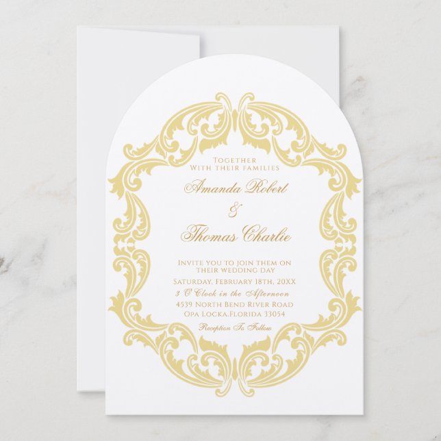 Invitación Elegante Boda victoriano (Anverso)