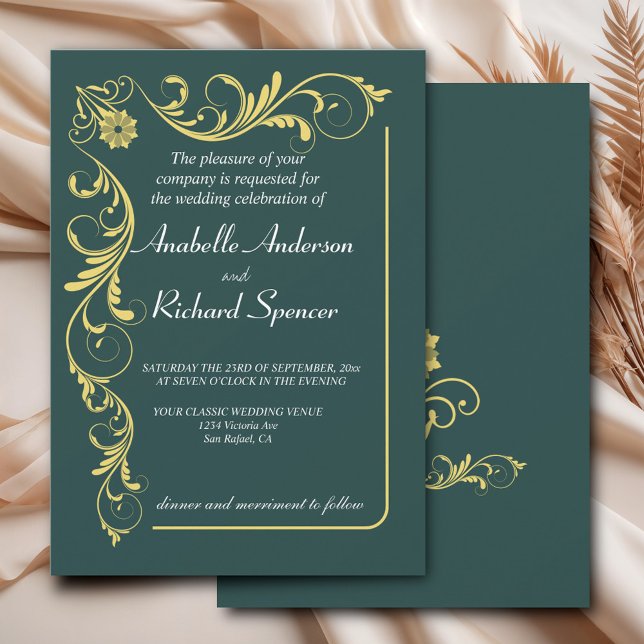 Invitación Elegante Boda victoriano (Subido por el creador)