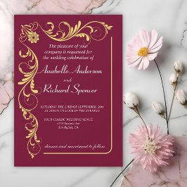 Invitación Elegante Boda victoriano