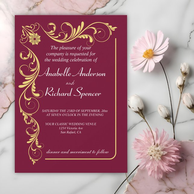 Invitación Elegante Boda victoriano (Subido por el creador)