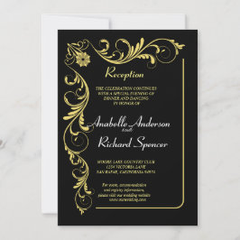 Invitación Elegante Boda victoriano de recepción