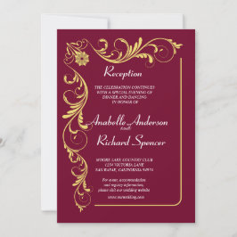 Invitación Elegante Boda victoriano de recepción