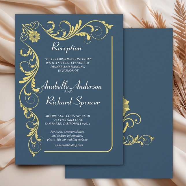 Invitación Elegante Boda victoriano de recepción (Subido por el creador)