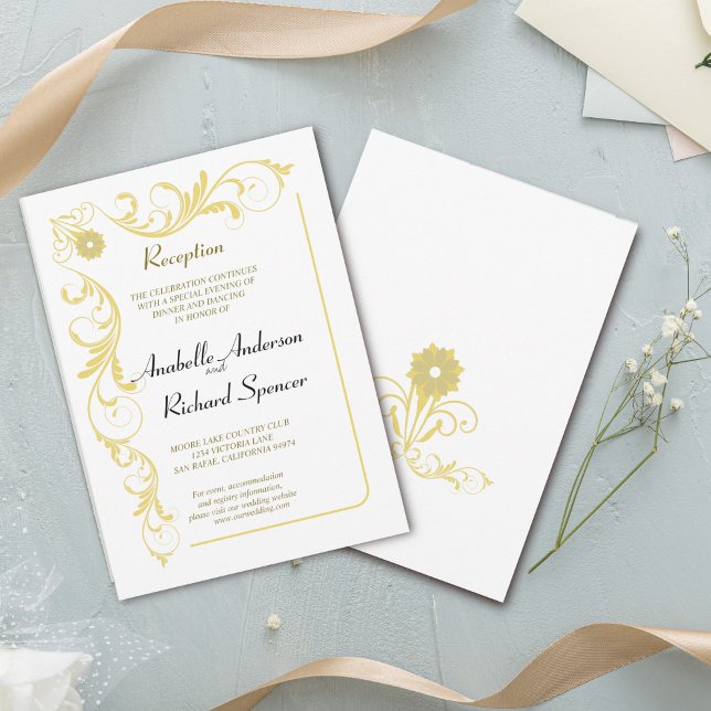Invitación Elegante Boda victoriano de recepción (Subido por el creador)