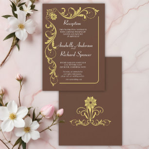 Invitación Elegante Boda victoriano de recepción