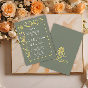 Invitación Elegante Boda victoriano de recepción