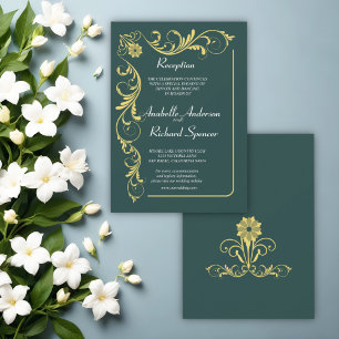 Invitación Elegante Boda victoriano de recepción