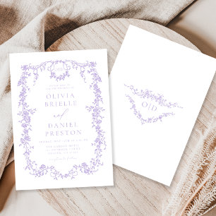 Invitación Elegante Boda victoriano Lilac Purple