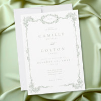Elegante Boda Vintage Barroco Verde Sage