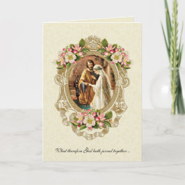 Invitación Elegante Boda Vintage Católica Tradicional