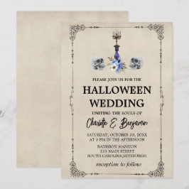 Invitación Elegante Boda Vintage de Halloween
