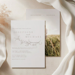 Invitación Elegante Boda Vintage Sepia