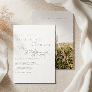 Invitación Elegante Boda Vintage Sepia